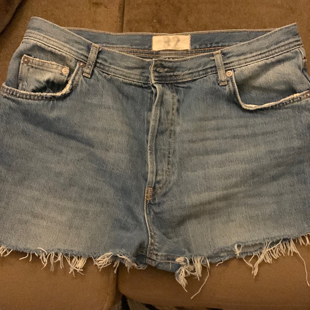 Free People Denim Frayed Hem Women Shorts
